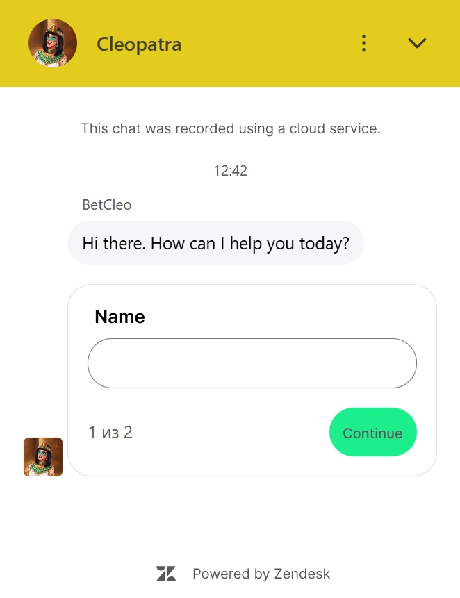 BetCleo Casino live chat customer support