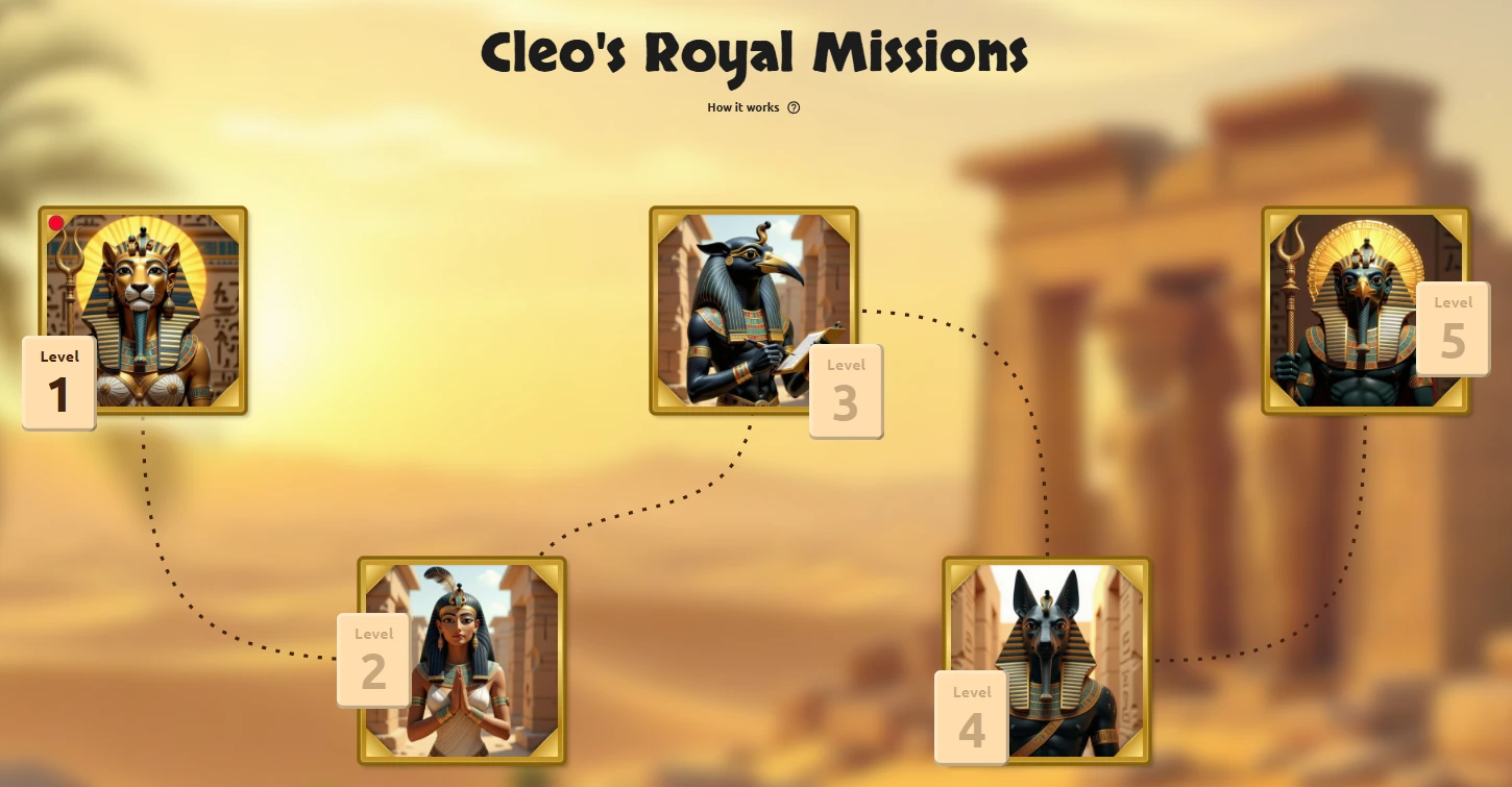 BetCleo Casino Royal Missions loyalty progression
